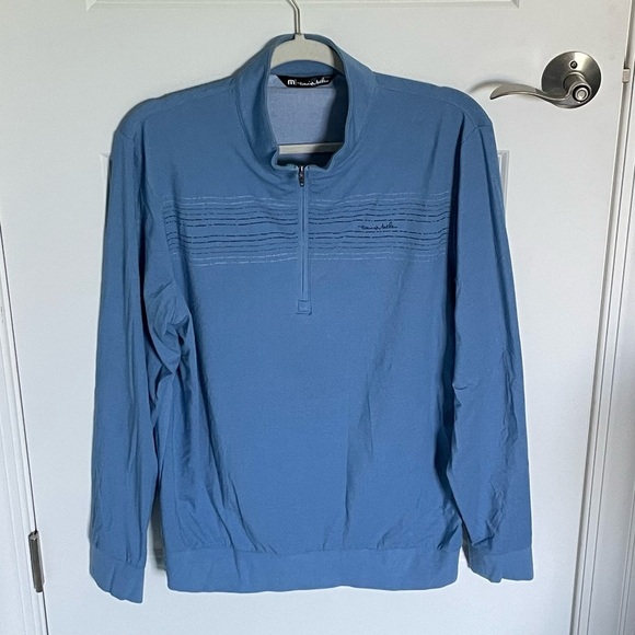 Travis Mathew HERITAGE STRETCH HALF ZIP PULLOVER HEATHER RIVIERA 47086 - Picture 6 of 12